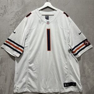 Nike on Field Chicago Bears Justin Fields #1 Men's 3XL White Jersey Short Sleeve